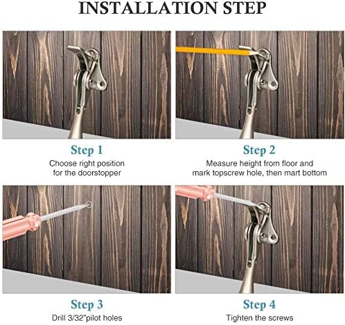 Door Stopper, One-Touch semi-Automatic Metal Door Stopper, with Non-Slip Rubber Tip for Wood, Concrete, Tiled, and Carpeted Floors (4inch x 2pack, Dark Grey)