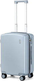 Hanke 20 Inch Hard Shell Suitcases with Spinner Wheels, Lightweight Carry On Luggage 22x14x9 Airline Approved Built-in TSA Lock, Durable Suitcase Rolling Luggage Carry-On Bag(Gray)