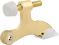 HOMOTEK 12 Pack Hinge Pin Bright Brass Door Stopper, Gold Door Stops, Adjustable Deluxe Heavy Duty Door Stopper 2-1/2"x1-3/4”,with White Rubber Bumper Tips