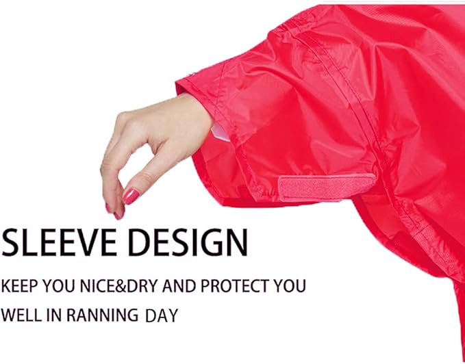 longsinger Rain Poncho for Adult, Waterproof Rain Poncho with Hood and Sleeve, Ideal for Hiking, Hunting, Camping
