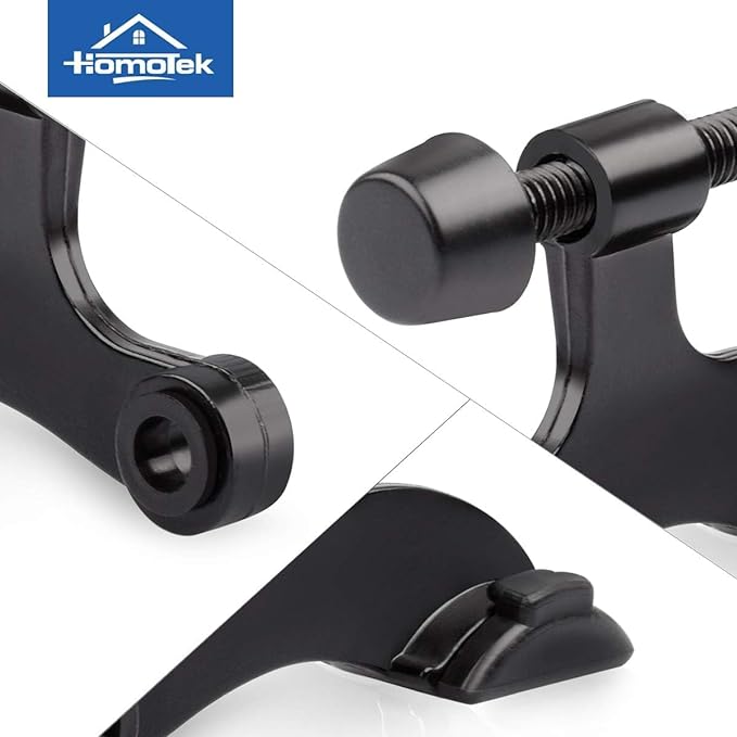 HOMOTEK 24 Pack Hinge Pin Black Door Stopper,Adjustable Deluxe Heavy Duty Door Stopper 2-1/2"x1-3/4”,with Black Rubber Bumper Tips