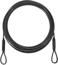 3.3mm (1/8 Inch) Outdoor Travel Stainless Steel Security Cable-30ft Luggage Lock Safety Wire Flexible Steel Wire Rope with Double Loop Safety for Luggage, Bike, Lock(Black, 30ft-(1Pack)