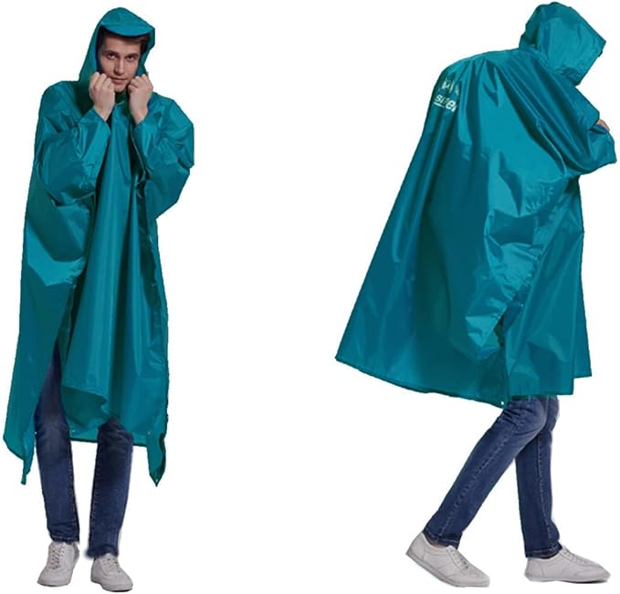 longsinger Rain Poncho for Adult, Waterproof Rain Poncho with Hood and Sleeve, Ideal for Hiking, Hunting, Camping