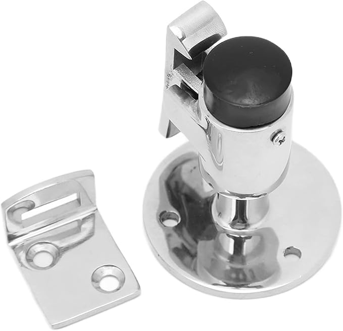 Door Stopper Wall Mounted with Self-Locking Hook Windproof Heavy Duty Marine Grade 316 Stainless Steel Door Catch for Yacht RV Home Office (with Screws)