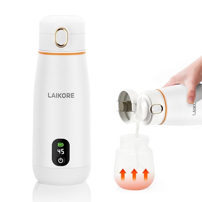 Portable Milk Warmer - Travel & On-The-Go, Quick Heating Breast Milk & Baby Milk Bottle Warmer, USB Rechargeable