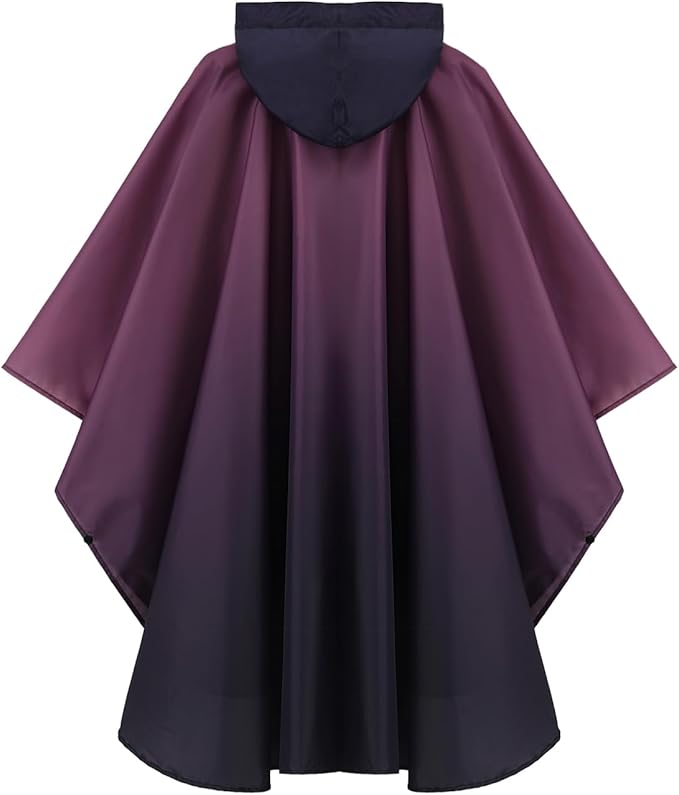 Rain Poncho Jacket Coat Hooded Zipper Style for Women/Men/Adult with Pocket