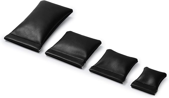 2 Pack PU Leather Slim Engagement Wedding Ring Pouch Leather Jewelry Pouch Christmas,Wedding Party Favor Gift Bag(Black)