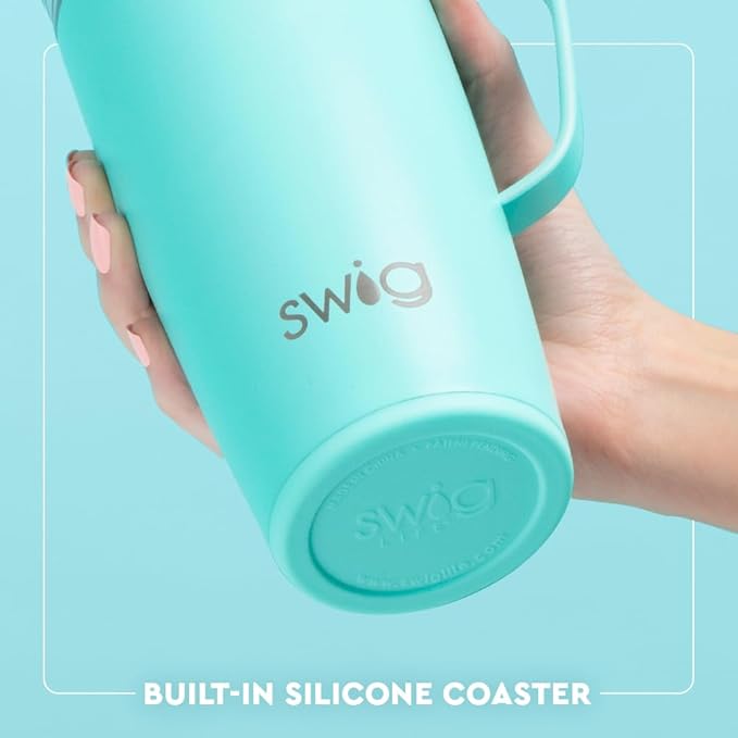 Swig Life 22oz Travel Mug, Insulated Tumbler with Handle and Lid, Travel Coffee Mug, Cup Holder Friendly, Stainless Steel 22 oz Tumbler, Reusable Insulated with Lid (Florida)