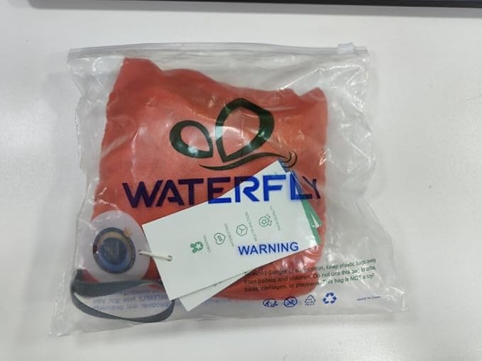 WATERFLY Foldable Lightweight Hiking Backpack: 15L Packable Traveling Daypack Men Women Ultralight Thin Casual Day Pack Bag for Outdoor Sports Camping Beach Park (Orange)