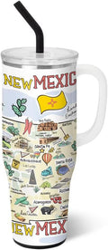 Swig Life 40oz Mega Mug, 40oz Tumbler with Handle and Straw, Extra Large Insulated Tumblers, Cup Holder Friendly Travel Mug (New Mexico)