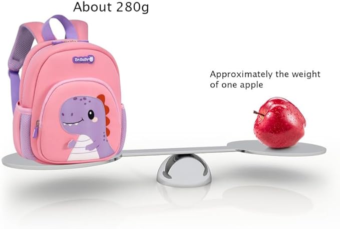 Padgene Toddler Harness Backpacks Safety Leash Kids Anti Lost Kindergarten Preschool Backpack Neoprene Lightweight Animal Schoolbag 3D Cartoon Dinasour Mini Travel Bag for Boys Girls Ages 3-5