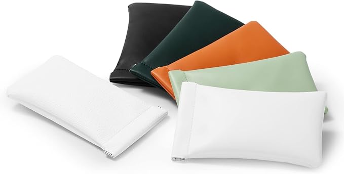 PU Leather Jewelry Travel Pouch Bag Leather Sunglasses Pouch Christmas,Wedding Party Favor Gift Bag(Pearl White)