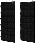 GORILLA GRIP Over the Door Shoe Organizer, 2 Pack, 24 Breathable Mesh Pockets, Space Saving Hanging Storage Holder, Closet Rack Hanger Holds Up to 40 lbs, Hangs on Closets, Shoes, Accessories, Black
