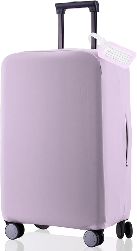 Travel Luggage Cover Protector Scratch-Resistant Fit 19-31 Inch Suitcase, Not Included Suitcase (Lavender Purple, SX(22-23 inch))