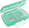 EZY DOSE Moisture-Proof Pill Case, Medicine Planner, Vitamin Organizer Box, Travel-Friendly, Latch-Closure to Secure Contents, 4 Individual Compartments of Multiple Sizes with Tight Seal, Small, Green