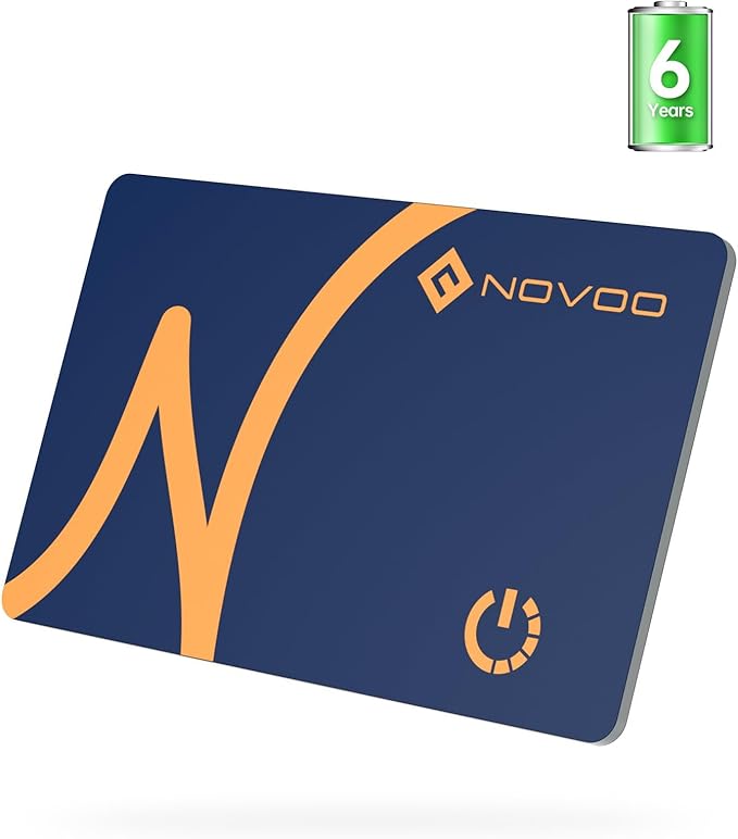 NOVOO SmartCard Air Locator Tag, iOS Only Bluetooth Tracker with Apple Find My, Slim Wallet Finder for iPhone, 6-Year Battery, Waterproof GPS Key Finder for Bags, Passport, 1 Pack (BL)