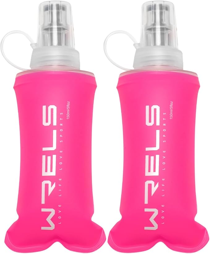 Folding Soft Flask Portable Collapsible Running Lightweight Water Bottle for Outdoor Sports,Travel with Mouthpeice Cover