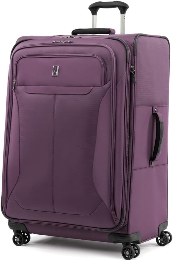 Travelpro Tourlite Softside 3-Piece Set, Expandable Luggage with 4 Spinner Wheels, Lightweight Suitcase, 21" Carry-On, 25" Checked Medium, 29 Check Large, Deep Purple