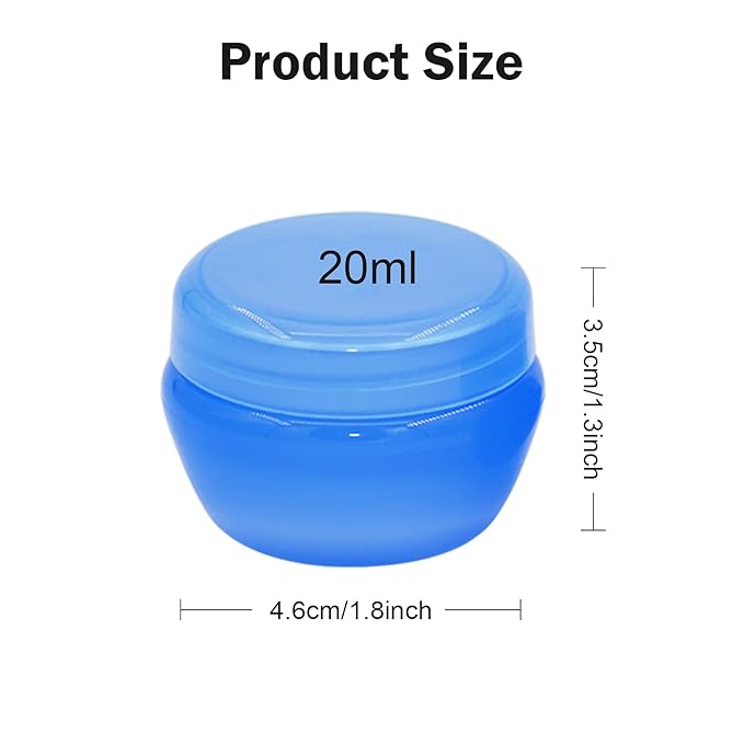 Cosywell Small Plastic Travel Jars for Creams - TSA Approved Refillable Cosmetic Containers - Leak-proof Travel Size Containers with Lid for Lotion, Makeup, Cosmetics - 6 Pieces