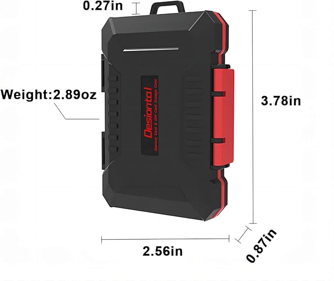 28 Slots Memory Card Case,for 4 SD and 12 TF Cards,Photography Accessories Water-Resistant Anti-Shock,CF or XQD/SD/TF/CFexpress/Nano SIM/Micro SIM Holder Organizer Storage, Black