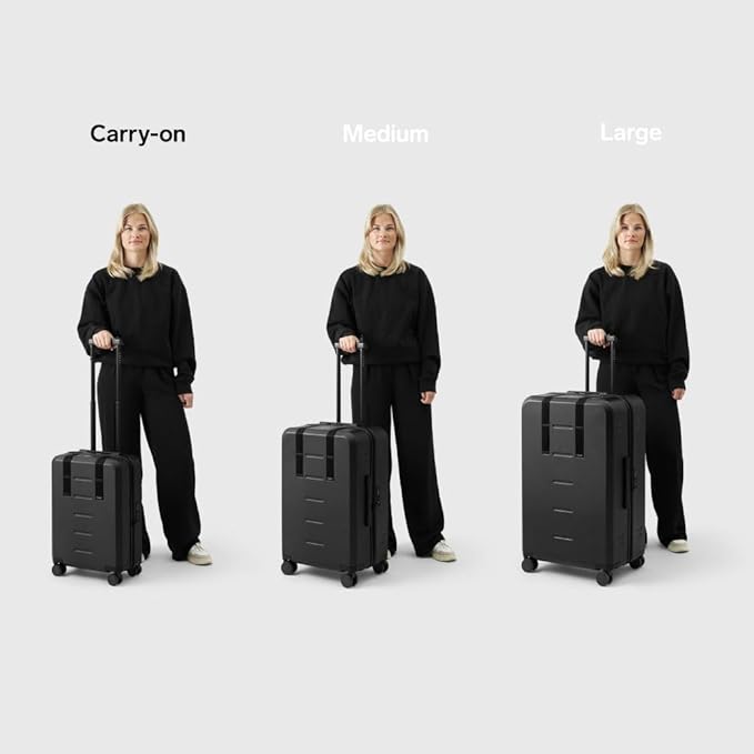D_b_ Ramverk Pro Carry-On 21 Inch Hardside Luggage Extra Protection Aluminum Frame, Silent 360 Spinner Wheels, TSA Lock, Interior Laptop Compartment and Two Zipper Dividers - Silver Frame/Black