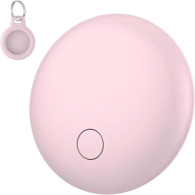 Air Tracker Tags 4-Pack, Item Finders Work for Apple Find My APP(iOS Only) Tracker Tags for Keys, Luggage, Bag etc,Replaceable Battery, Loud Beep, IP68 Waterproof with Holder Keychain, Lotus Root Pink