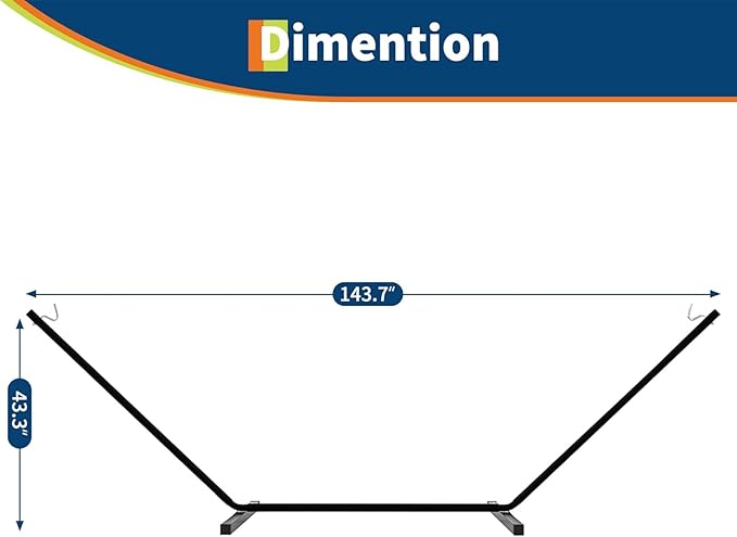 Double Hammock with Stand for 2 Persons Outdoor,Heavy Duty 450lb Capacity,with Portable Steel Frame,Cotton Rope,Polyester Pad and Carry Bag,Perfect for Garden Camping Beach Backyard Patio