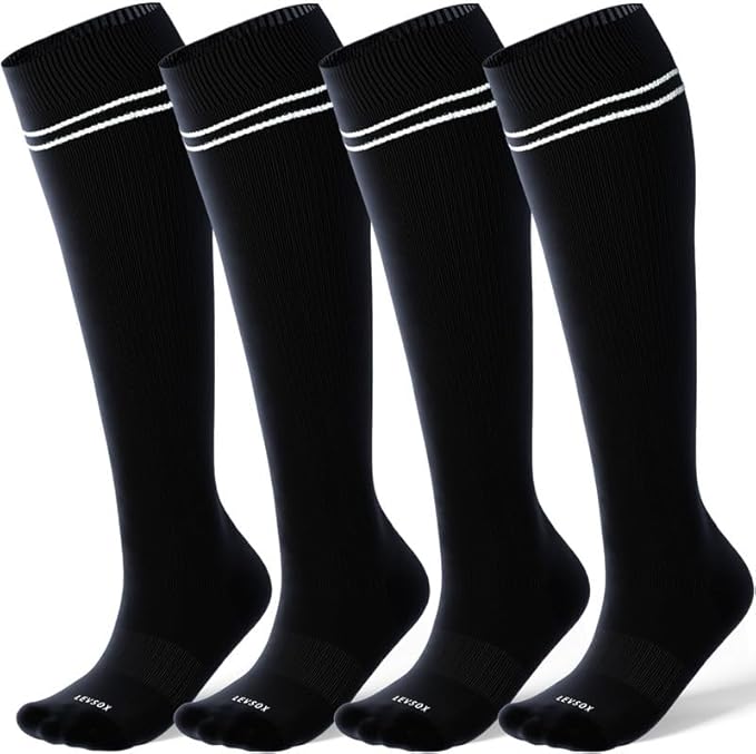 LEVSOX Compression Socks for Pregnant Women 20-30 mmHg Knee High Cute Funny Mens Supports Socks for Nurses, Medical, Travel