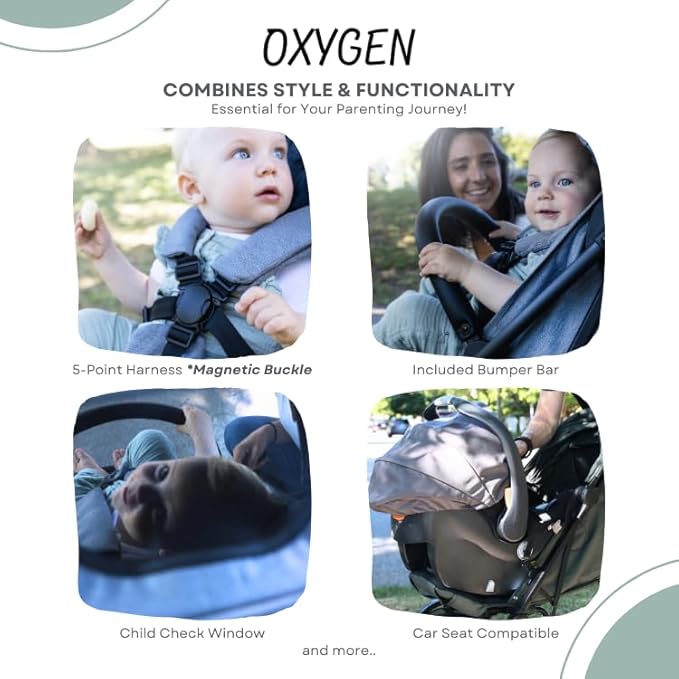 Guzzie+Guss Oxygen v2 Lightweight Stroller & Universal Cup Holder Bundle – Compact, Travel-Friendly Baby Stroller with Easy Fold Design + Adjustable Drink Holder for Strollers, Bikes, and More