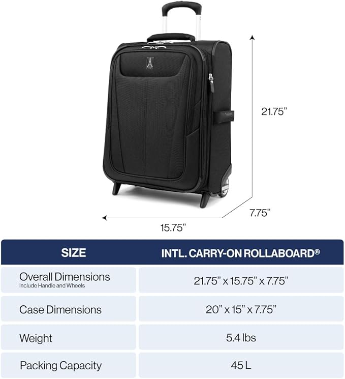 Travelpro Maxlite 5 Softside Expandable Upright 2 Wheel Carry on Luggage, Lightweight Suitcase, Men and Women, Slate Green, Carry On 20-Inch