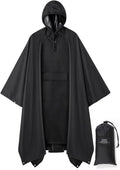 salamra Hooded Rain Poncho Waterproof Raincoat Jacket for Men/Women/Adults with Pocket