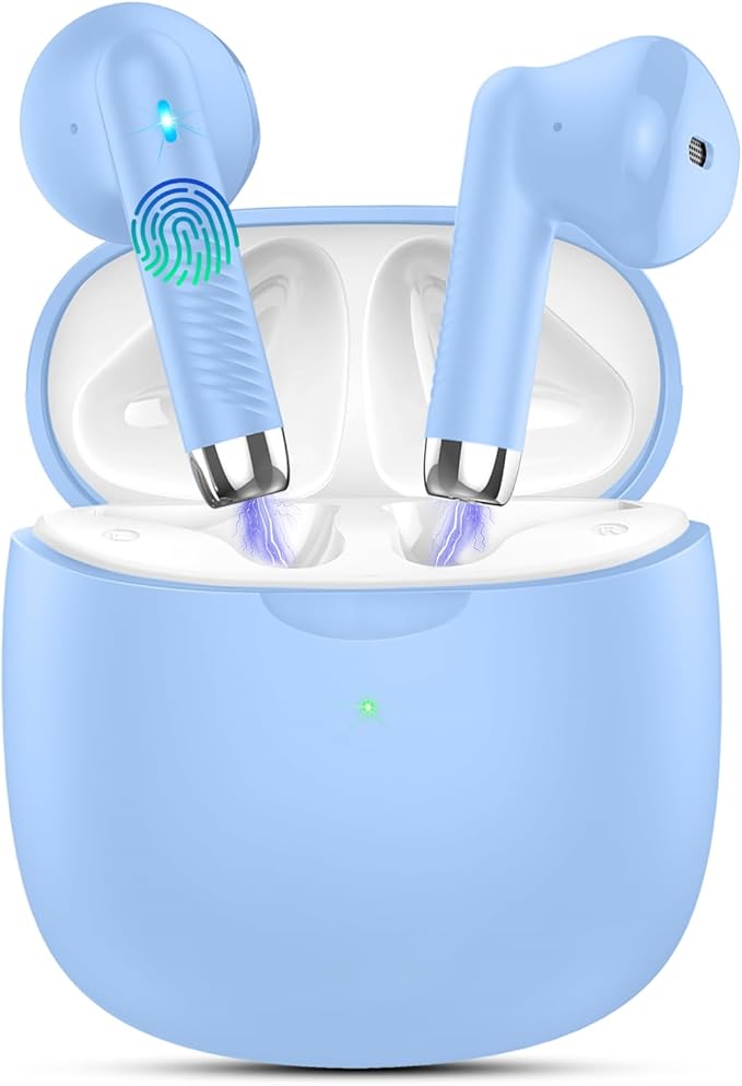 AI Translation Earbuds Real Time with Audio and Video Calls, 3-in-1 Language Translator Earbuds,164 Languages, 7 Translation Modes, 32H Buletooth 5.3 Headphones with Translating Device Blue