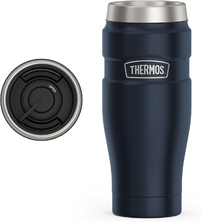 THERMOS Stainless King Vacuum-Insulated Travel Tumbler, 16 Ounce, Midnight Blue