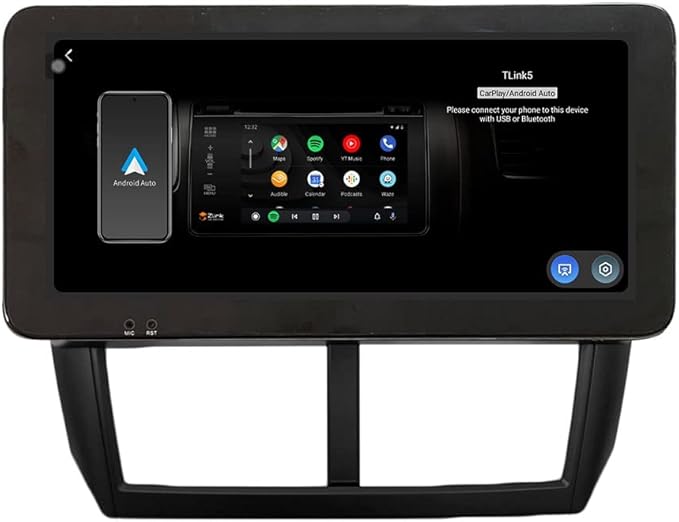Kunfine CarPlay Android Auto Navigation Stereo GPS Radio Reverse Camera Display 10.33" QLED Touchscreen Headunit Tablet Pad Media Player for Subaru Forester 2007-2013, if Applicable Quad Core 1G+32G
