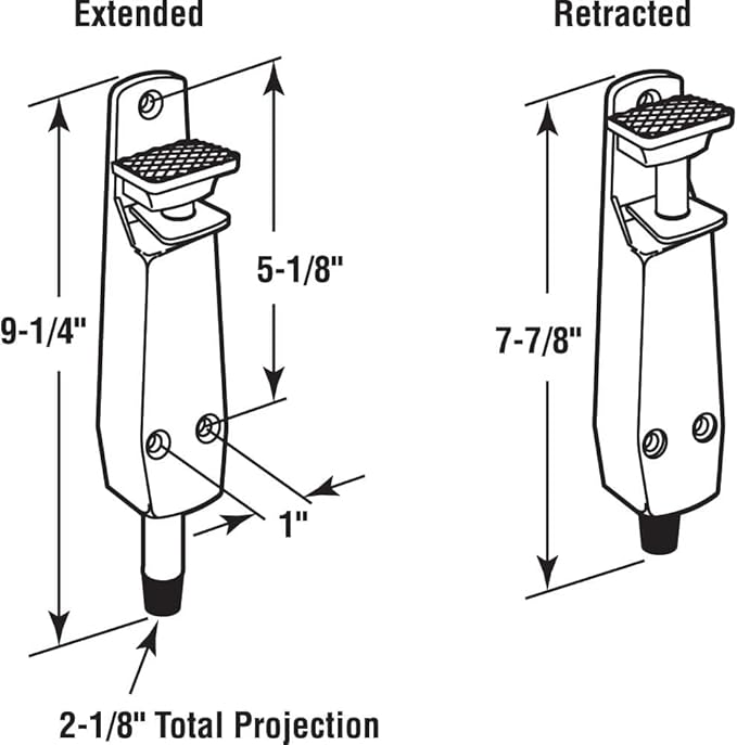 Pacific Doorware Heavy Duty Spring Loaded Step Down Push On Door Holder/Stopper (6, Duronotic)