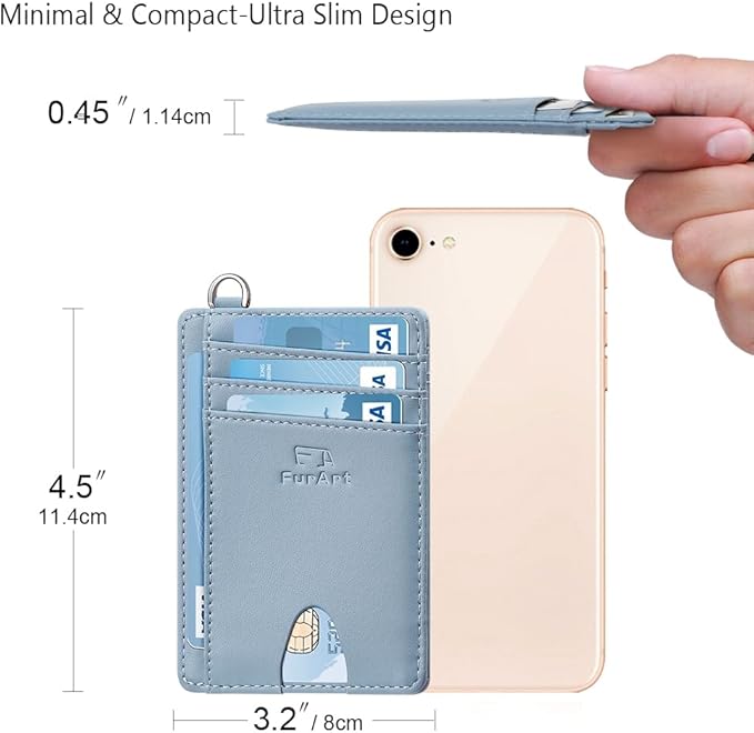 FurArt Slim Minimalist Wallet, Front Pocket Wallets, RFID Blocking, Credit Card Holder for Men & Women