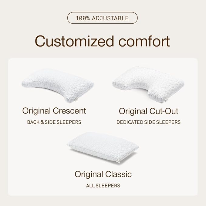 Coop Home Goods Original Adjustable Pillow, King Size Bed Pillows for Sleeping, Cross Cut Memory Foam Pillows - Medium Firm Back, Stomach and Side Sleeper Pillow, CertiPUR-US/GREENGUARD Gold