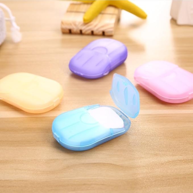 5 Boxes Disposable Soap Paper Sheets,100 Sheets,Mini Color Soap Paper for School Indoor, Outdoor,Travel,Camping Hiking,Paper Soap,Travel Soap,Foot and Hand Care,Travel Hand Soap