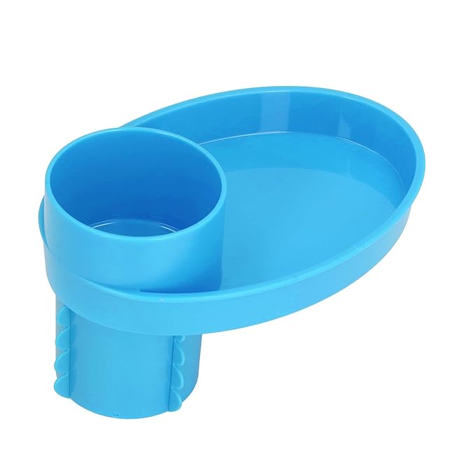 Snack Tray for Kids Car Seat with Secure and Sturdy Design, Versatile Usage, Compact and Portable Design, Easily Attachable, Cup Holder (Blue)