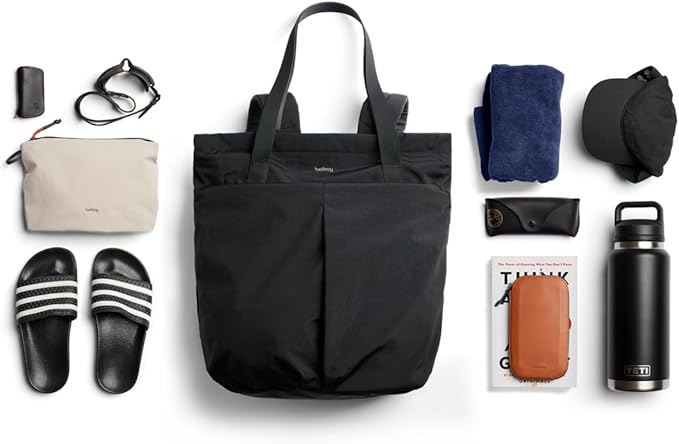 Bellroy Lite Totepack (18 liter lightweight tote bag and backpack, for beach, travel and every day) - Black
