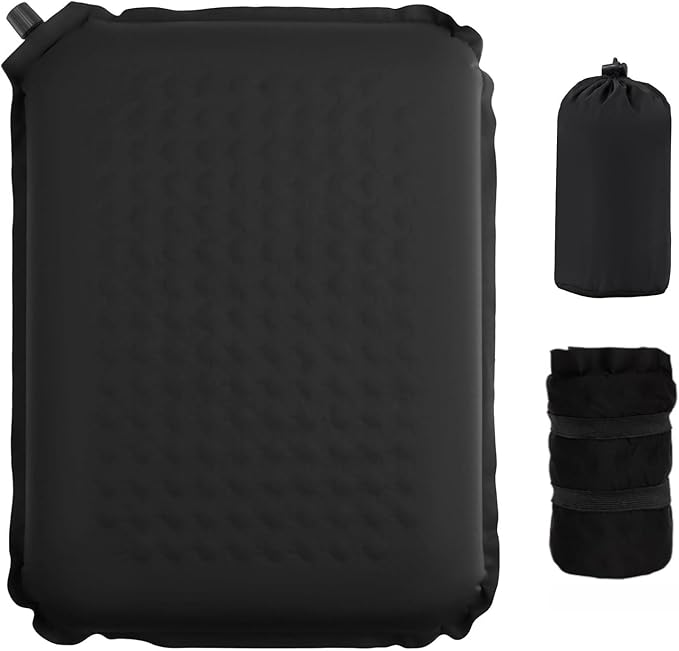 Self-Inflating Airplane Seat Cushion for Long Flights – Portable Travel Cushion Airplane Seat - Memory Foam Travel Seat Cushion Providing Pressure Relief and Premium Comfort (Extra Large Black)