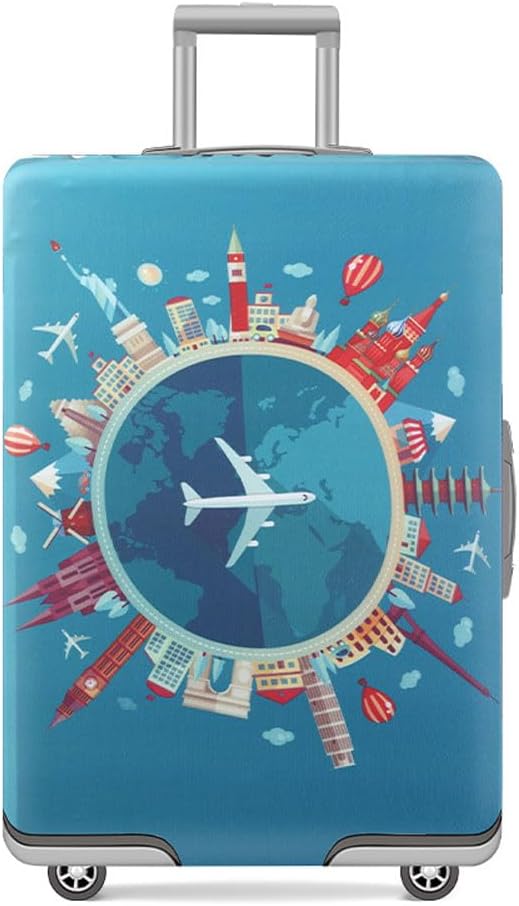 MosaiRudo Travel Luggage Covers For Suitcase Tsa Approved,Suitcase Cover Protector Fit 18-32 Inch Luggage Travel Accessories (T2507, M)