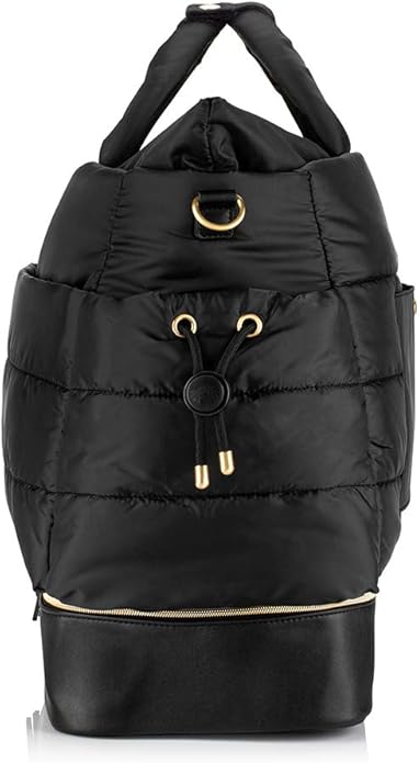 Itzy Ritzy Dream Weekender Travel Bag – Lightweight Overnight Bag with Base Compartment, 12 Pockets, Bottle Holders & Strap