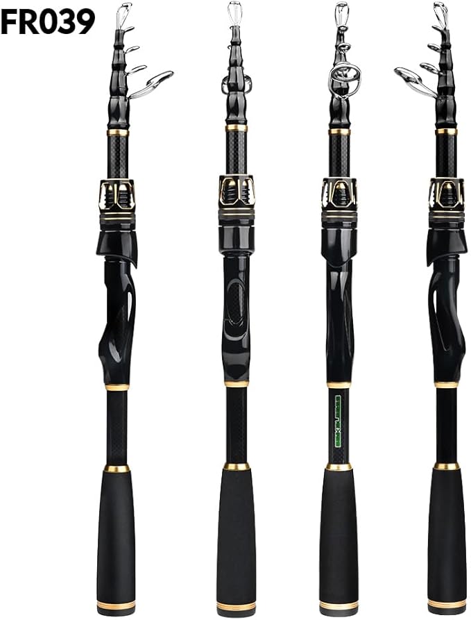 Fishing Rod and Reel Combo - Carbon Fiber Telescopic Fishing Pole with 2000 Spinning Reel Combos - Sea Saltwater Freshwater Ice Bass Fishing Tackle Set Fishing Rods Kit Fishing Poles and Reels Combo