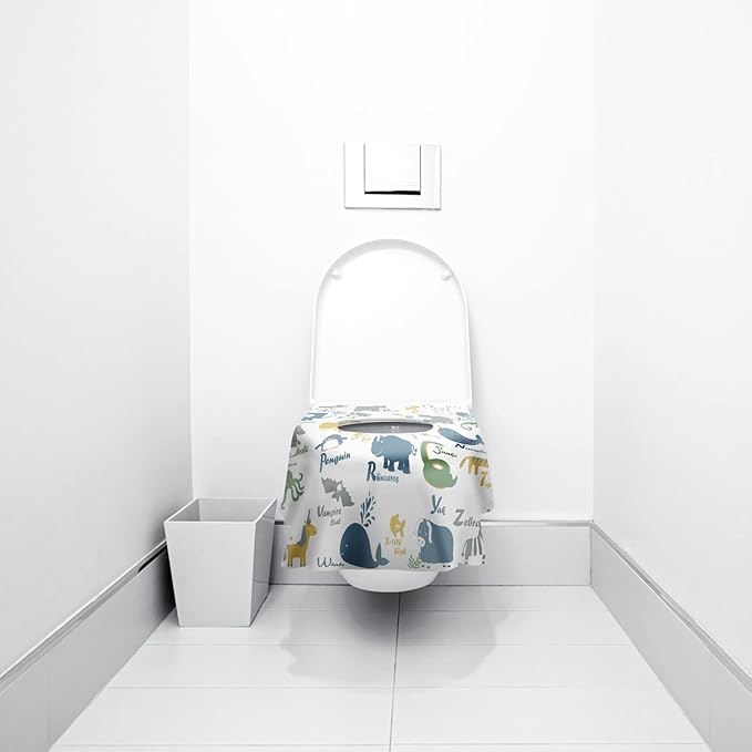 Blissful Diary 20 Pcs Toilet Seat Covers Disposable for Toddlers & Adults, Extra Large Waterproof, Portable Package for Travel, Kids Potty Training