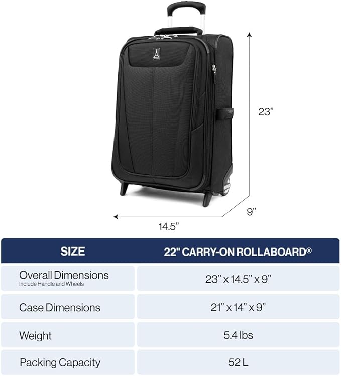 Travelpro Maxlite 5 Softside Expandable Upright 2 Wheel Carry on Luggage, Lightweight Suitcase, Men and Women, Champagne, Carry On 22-Inch