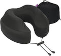 Cabeau Air Travel Pillow for Long Flights – Evolution Plus – U Shaped Memory Foam Neck Support – Removable, Washable Cover – Comfort On-The-Go for Airplane, Train, and Car (Black)