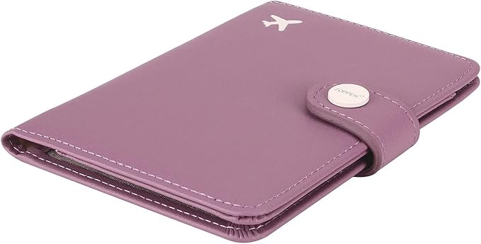 ZOPPEN Passport Holder Women, Passport Cover Travel Wallet Rfid Blocking Passport Wallet Cover Case Travel Essentials Document Organizer, Elegant Purple