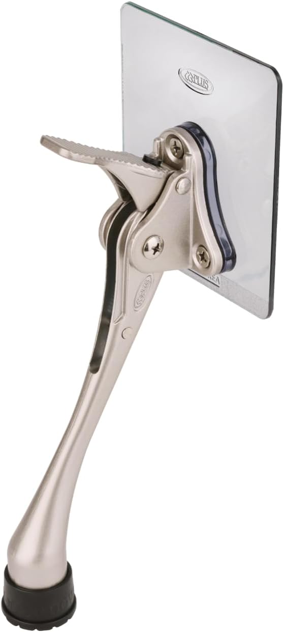 One-Touch Doorstop Adhesive Bracket (Satin Nickel, 6inch x 1pack)