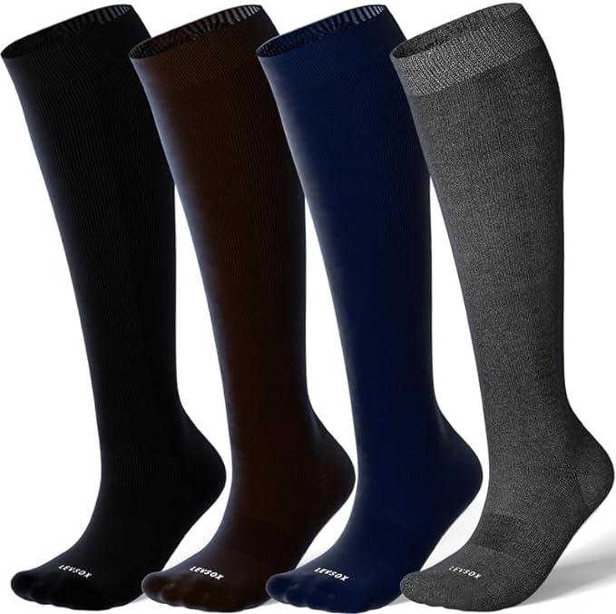 LEVSOX Compression Socks for Pregnant Women 20-30 mmHg Knee High Cute Funny Mens Supports Socks for Nurses, Medical, Travel